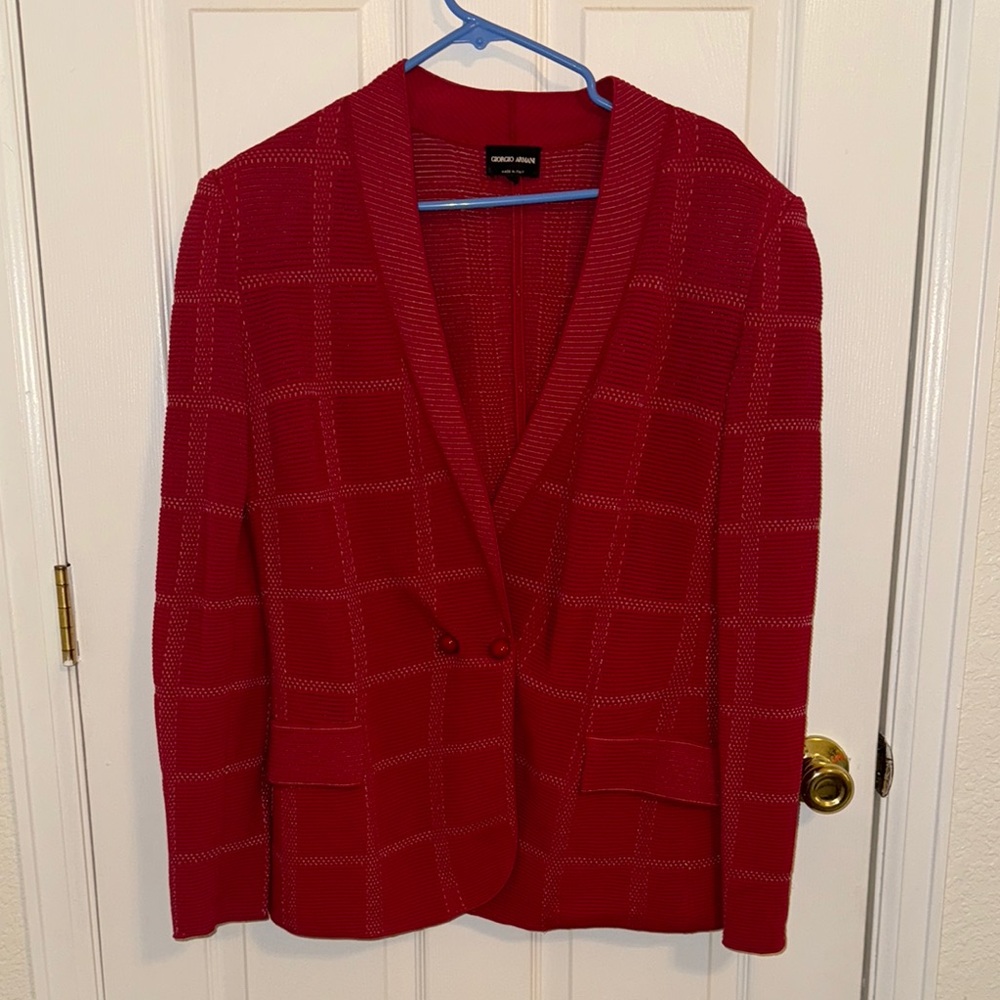 Giorgio Armani Red/Silver Blazer